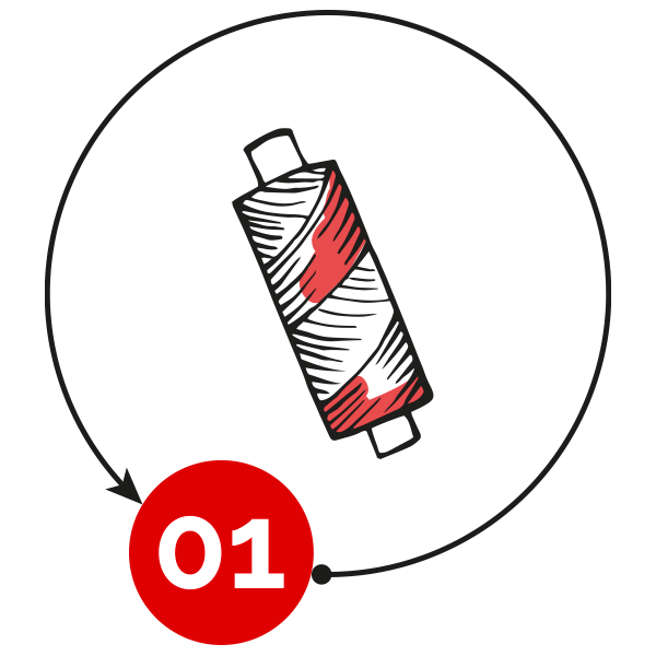 Extrusion process icon for polywoven material production