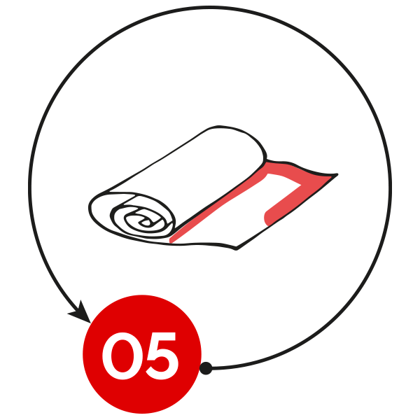 Finishing process icon for quality assurance in polywoven bags
