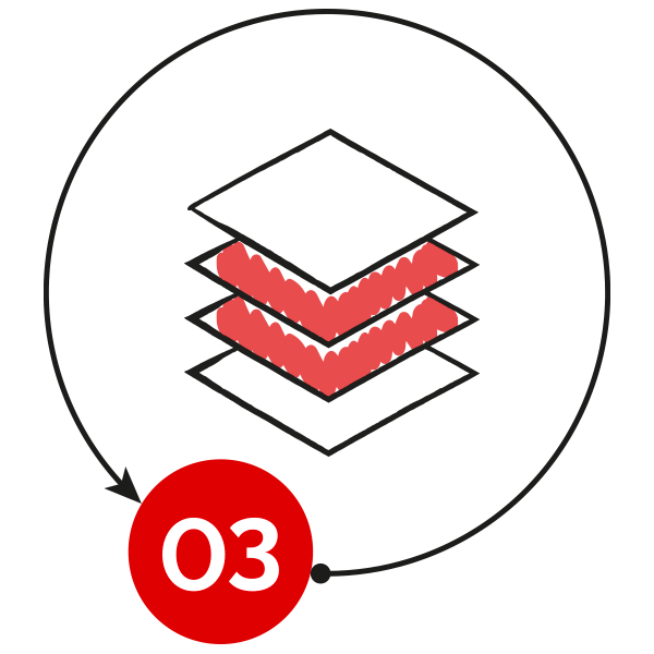 Lamination process icon for adding durability to polywoven bags