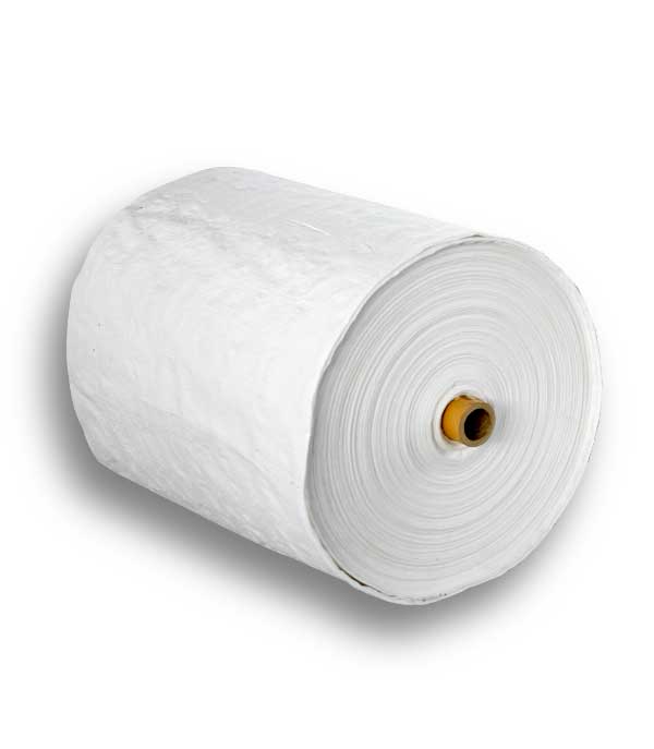 Roll of white woven material for versatile packaging solutions